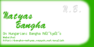 matyas bangha business card